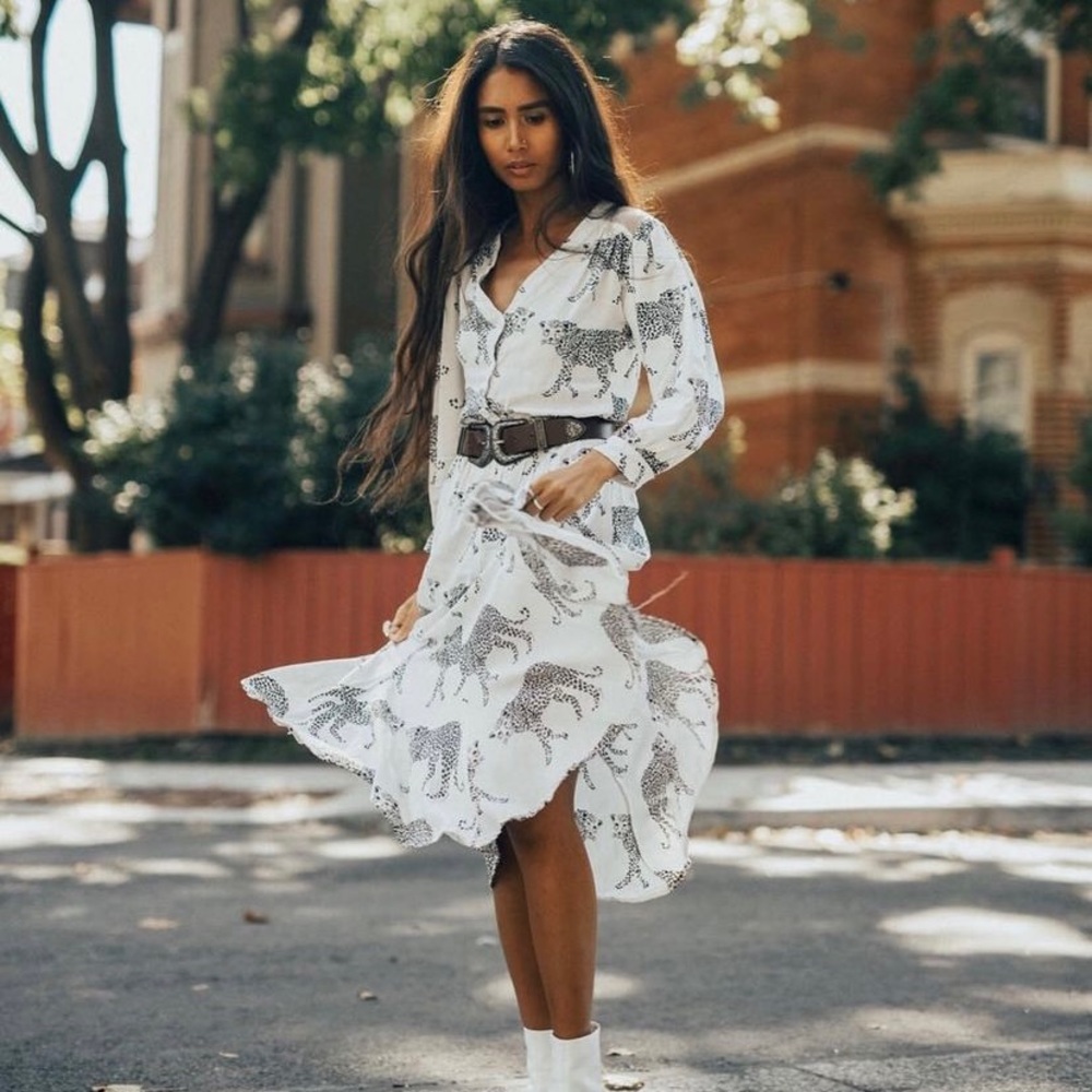 Lenni the Label cheetah midi dress